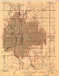 Download a high-resolution, GPS-compatible USGS topo map for Wichita East, KS (1943 edition)