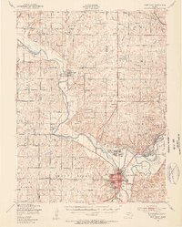1947 Map of Junction City, KS, 1954 Print