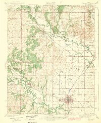 preview thumbnail of historical topo map of Fredonia, KS in 1943