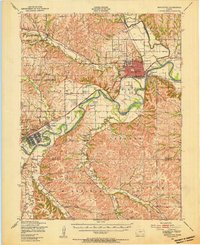 1947 Map of Manhattan, KS, 1954 Print