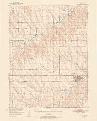 1951 Map of Oberlin, KS, 1952 Print