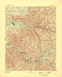 1892 Map of Beattyville, 1932 Print