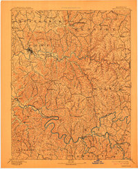 1892 Map of Beattyville, 1912 Print