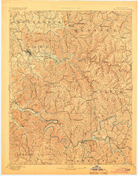 1892 Map of Beattyville, 1905 Print