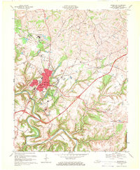 1967 Map of Bardstown, KY, 1969 Print