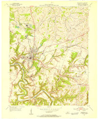 1953 Map of Bardstown, 1954 Print