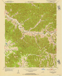 1953 Map of Bradfordsville NE, 1954 Print