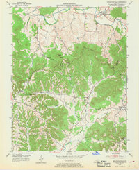 1952 Map of Bradfordsville, 1969 Print