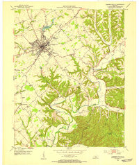 1953 Map of Campbellsville, 1954 Print