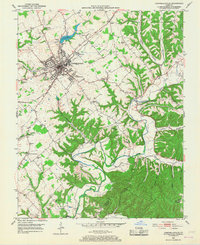 1953 Map of Campbellsville, 1968 Print