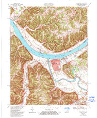 1967 Map of Brooksburg, IN, 1994 Print