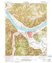 1967 Map of Brooksburg, IN, 1988 Print