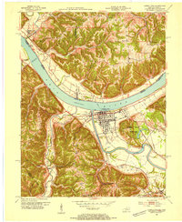 1953 Map of Carrollton, KY, 1954 Print