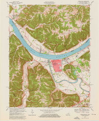 1967 Map of Carrollton, KY, 1976 Print