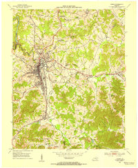 1952 Map of Corbin, KY, 1953 Print