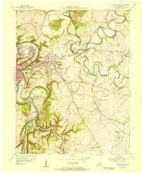 1953 Map of Frankfort, KY, 1955 Print