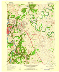 1959 Map of Frankfort, KY, 1960 Print
