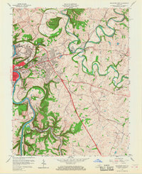 1959 Map of Frankfort, KY, 1968 Print