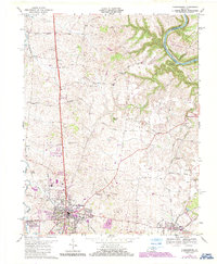 preview thumbnail of historical topo map of Harrodsburg, KY in 1967