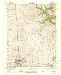 1967 Map of Harrodsburg, KY, 1970 Print