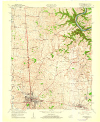 1959 Map of Harrodsburg, KY, 1960 Print