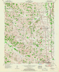 1951 Map of Hickory, KY, 1967 Print