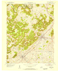 1954 Map of Horse Cave, 1955 Print