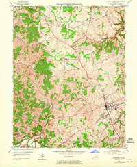 1954 Map of Lawrenceburg, KY, 1965 Print