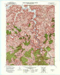 preview thumbnail of historical topo map of Jackson County, KY in 1952