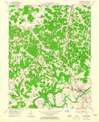 1953 Map of Munfordville, KY, 1965 Print