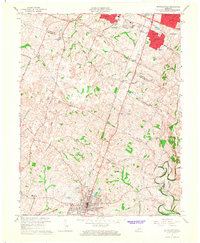1965 Map of Nicholasville, KY, 1967 Print