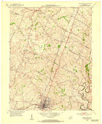 1952 Map of Nicholasville, KY, 1953 Print
