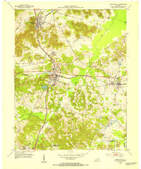 1953 Map of Nortonville, KY, 1954 Print
