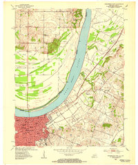 1952 Map of Owensboro East, 1953 Print