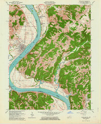 1961 Map of Rising Sun, 1963 Print