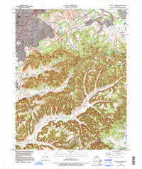 preview thumbnail of historical topo map of Jefferson County, KY in 1993