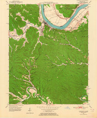 1949 Map of Vanceburg, KY, 1964 Print