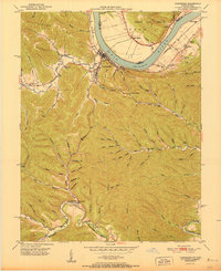 preview thumbnail of historical topo map of Vanceburg, KY in 1951