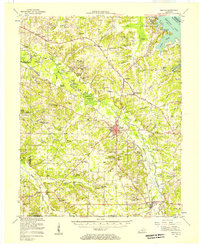 1955 Map of Benton, KY, 1957 Print