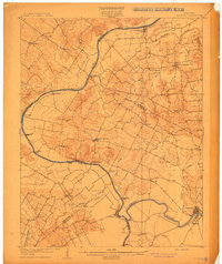 historical topo map of Calhoun, KY in 1908