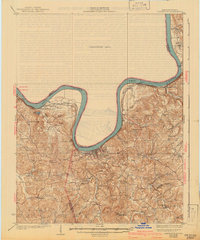 1934 Map of Cannelton, 1941 Print