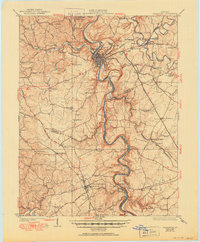 1924 Map of Frankfort, 1950 Print