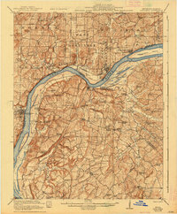 1921 Map of Golconda, IL, 1938 Print