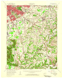 1951 Map of Louisville, 1959 Print