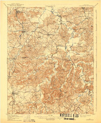 1912 Map of Nortonville, KY, 1939 Print