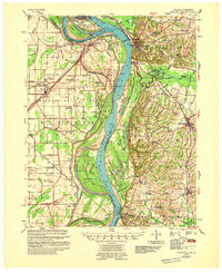 preview thumbnail of historical topo map of Wickliffe, KY in 1955