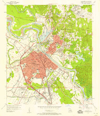 1957 Map of Alexandria, LA, 1958 Print