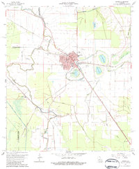 1965 Map of Bunkie, 1984 Print