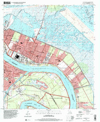 preview thumbnail of historical topo map of Chalmette, St. Bernard County, LA in 1998