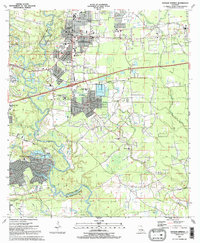Download a high-resolution, GPS-compatible USGS topo map for Denham Springs, LA (1991 edition)